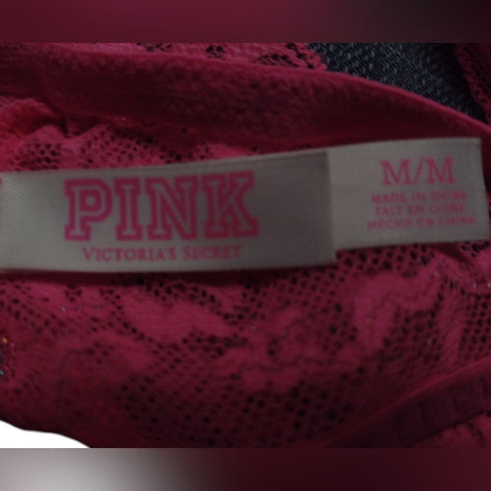 Sky* Victoria’s Secret PINK Hot Pink Bralette Sz Medium - Picture 3 of 3